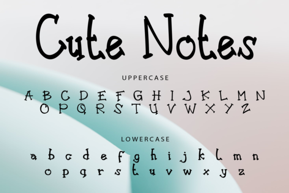 Cute Notes Font PNG with transparent background - Preview 4