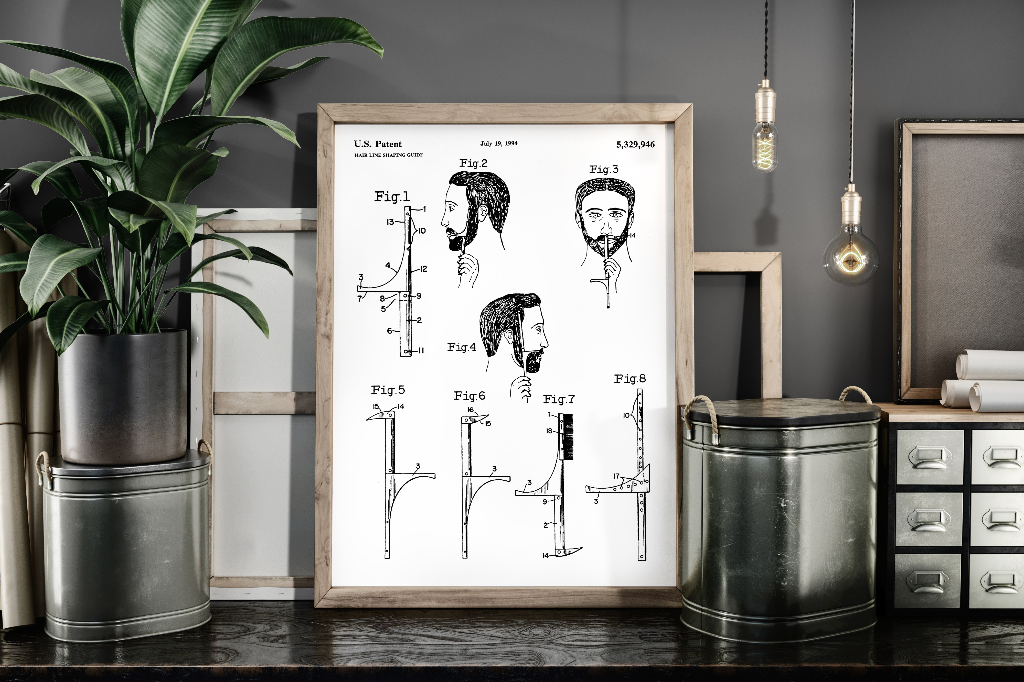 Hair Shaping Guide Patent Art Poster Graphic by Antique Pixls ...