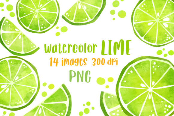 Summer Clipart Watercolor Lime Clipart Graphic by GreenWolf Art ...
