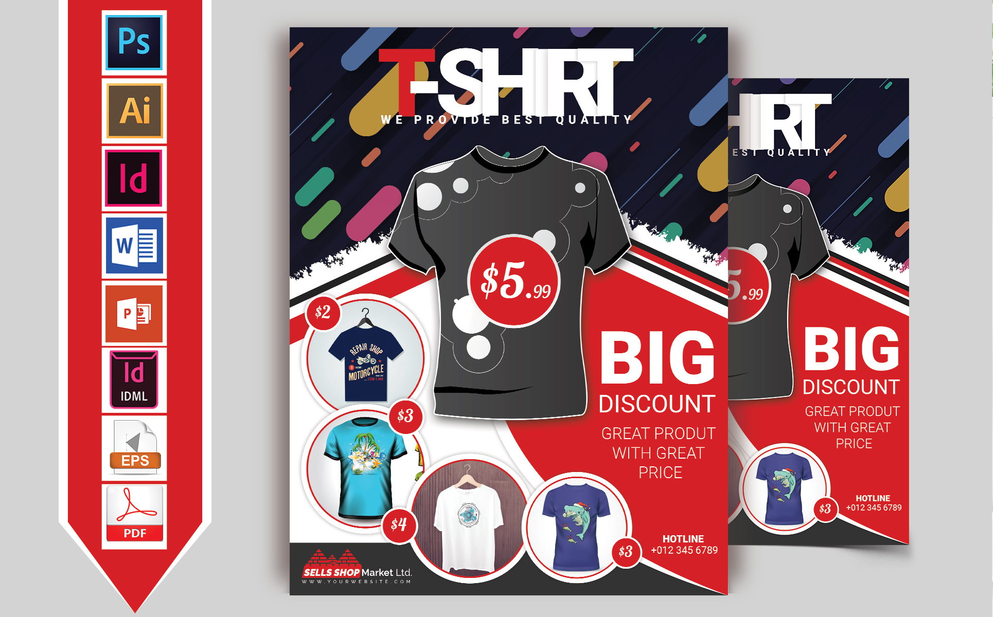 Brochure Of T Shirt Printing T-Shirt Shop Flyer Vol-01 Graphic By 
