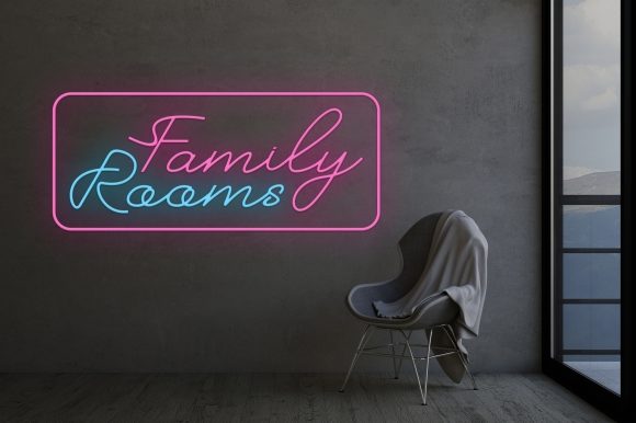 Neon Bines Font PNG with transparent background - Preview 1
