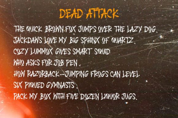 Dead Attack Font PNG with transparent background - Preview 5