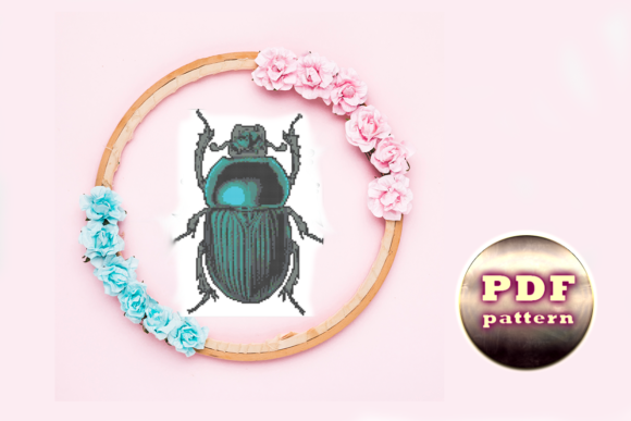 Egyptian Scarab Cross Stitch Pattern PDF