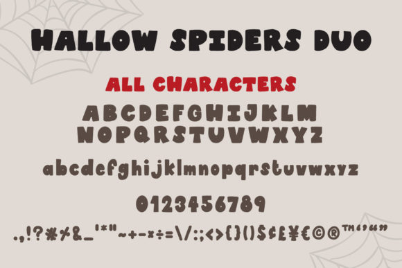 Hallow Spiders Font PNG with transparent background - Preview 2