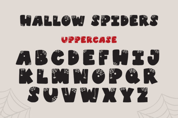 Hallow Spiders Font PNG with transparent background - Preview 3