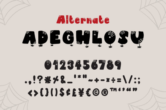 Hallow Spiders Font PNG with transparent background - Preview 5