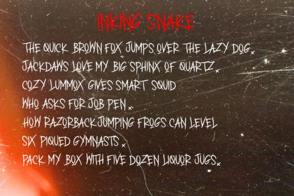 Inking Snake Font PNG with transparent background - Preview 5