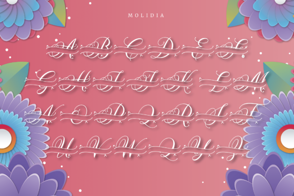 Molidia Monogram Font PNG with transparent background - Preview 1