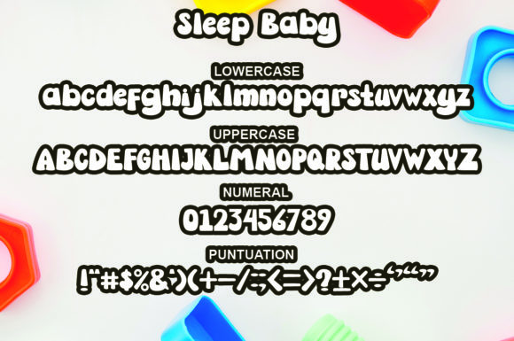 Sleep Baby Font PNG with transparent background - Preview 1