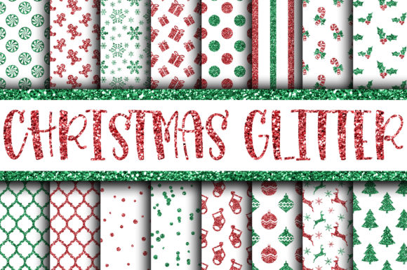 Classic Christmas Glitter Digital Paper