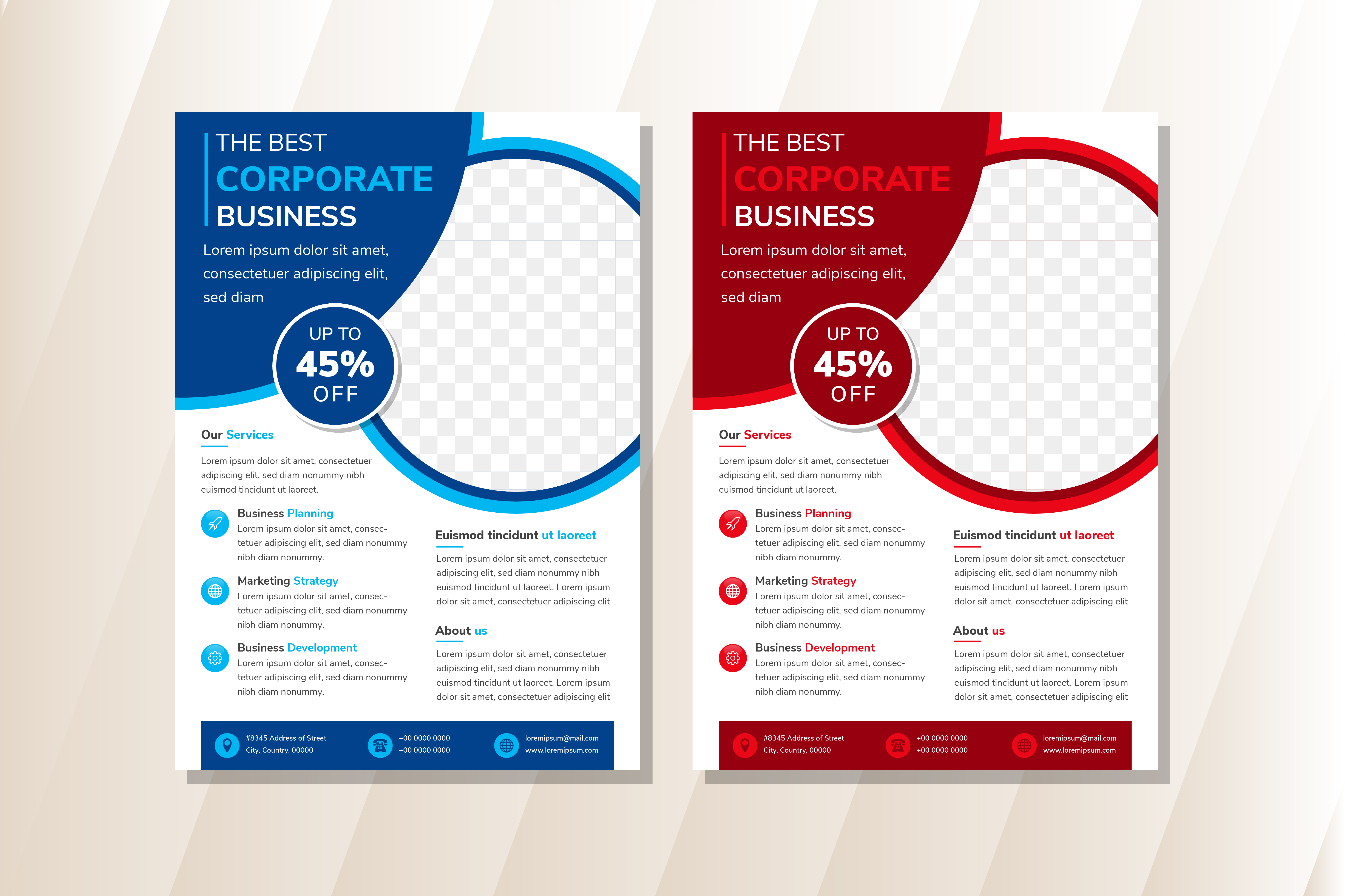 Business Red Blue Vertical Flyer Graphic by noory.shopper · Creative ...