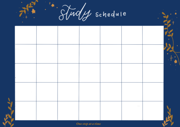 Blue Study Schedule - Printable