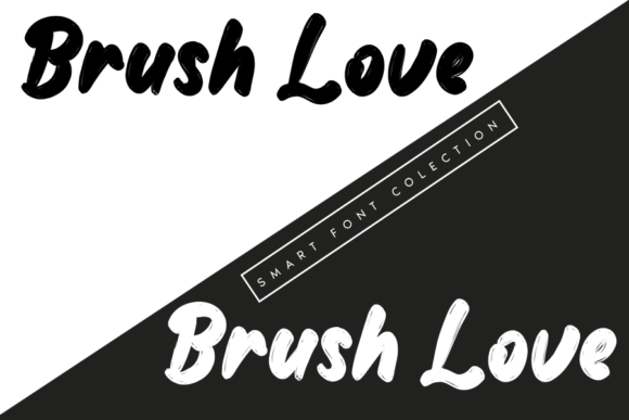 Brush Love Font PNG with transparent background - Preview 1