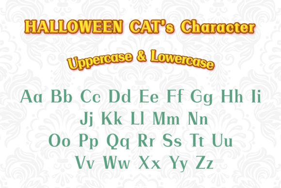 Halloween Cat Font PNG with transparent background - Preview 1