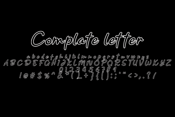 Line Heart Font PNG with transparent background - Preview 3