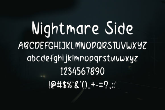 Nightmare Side Font PNG with transparent background - Preview 4