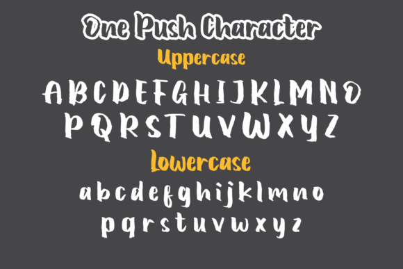 One Push Font PNG with transparent background - Preview 1