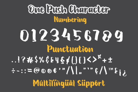 One Push Font PNG with transparent background - Preview 2