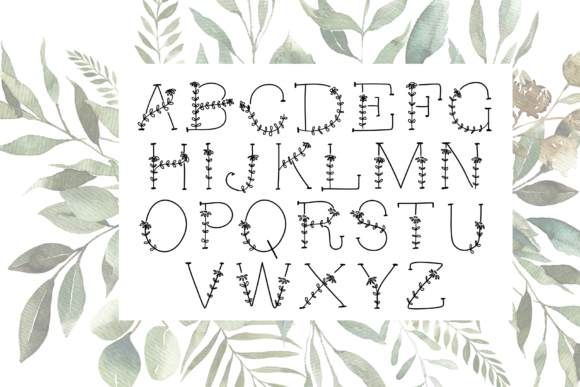 Flower and Leaves Font - Preview 3