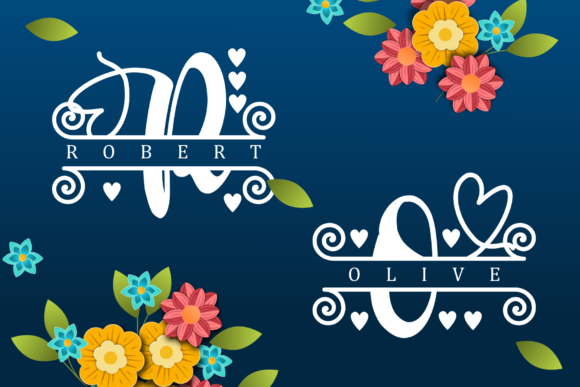 New Monogram Font PNG with transparent background - Preview 1
