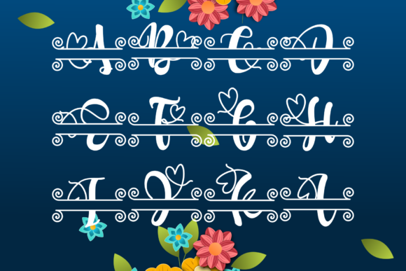 New Monogram Font PNG with transparent background - Preview 6