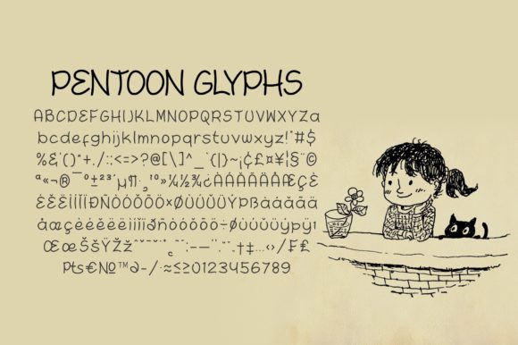 Pentoon Font PNG with transparent background - Preview 2