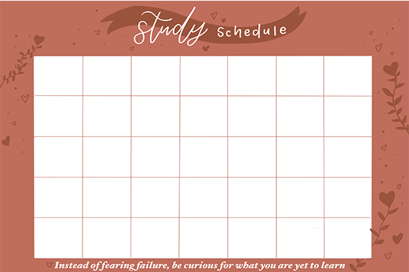 Pink Study Schedule - Digital