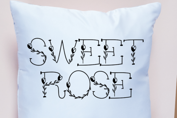 Rose Alphabet Font PNG with transparent background - Preview 1