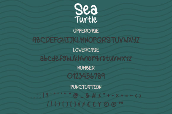 Sea Turtle Font PNG with transparent background - Preview 2