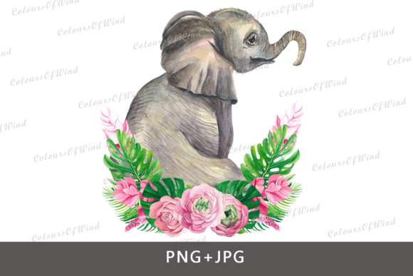 Watercolor Elephant T-shirt Transfer Grafik Druckbare Illustrationen Von colours_of_wind