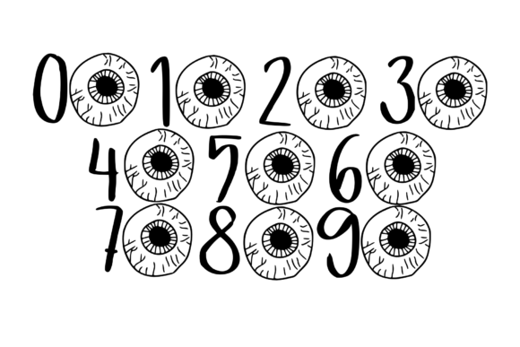 Halloween Eyes Font PNG with transparent background - Preview 1