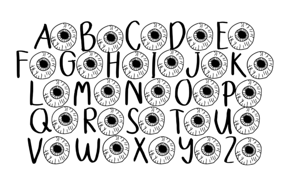 Halloween Eyes Font PNG with transparent background - Preview 2
