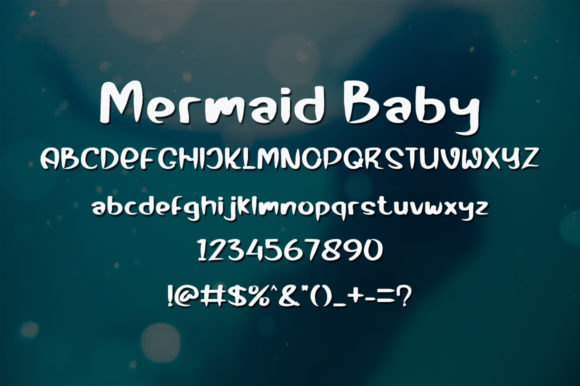 Mermaid Baby Font PNG with transparent background - Preview 4