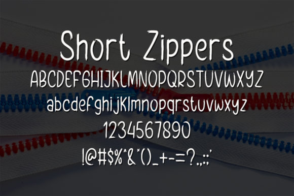 Short Zippers Font PNG with transparent background - Preview 3