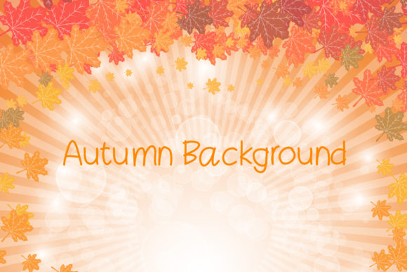 Autumn Background with Leaves Template