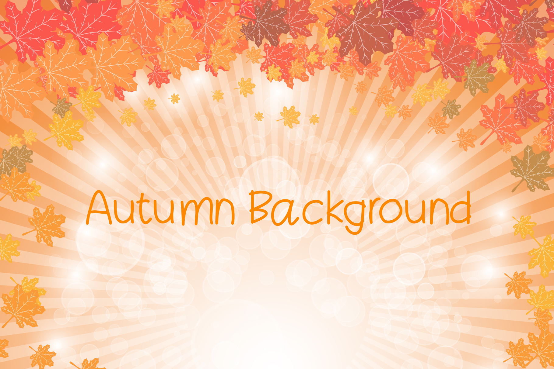 Autumn Background with Leaves Template