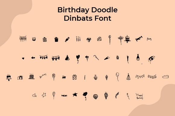 Birthday Doodle Font - Preview 1