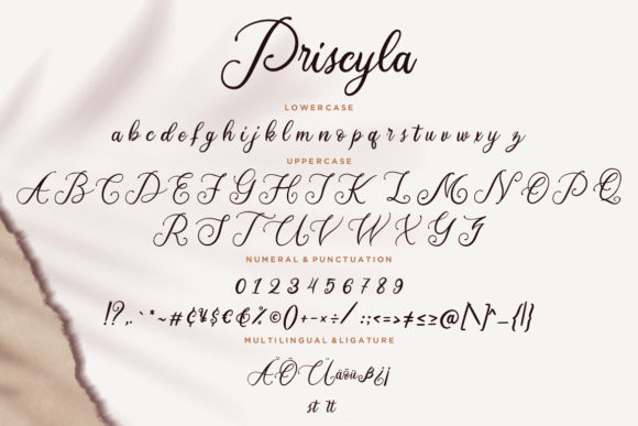 Priscyla Font PNG with transparent background - Preview 6