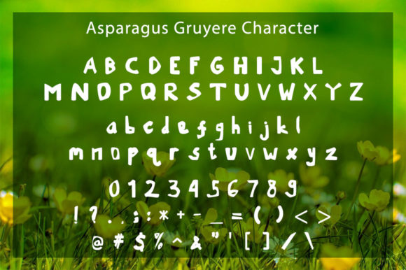 Asparagus Gruyere Font PNG with transparent background - Preview 4