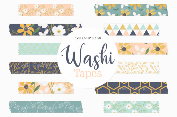 Digital Washi Tape Pretty Wild Flowers