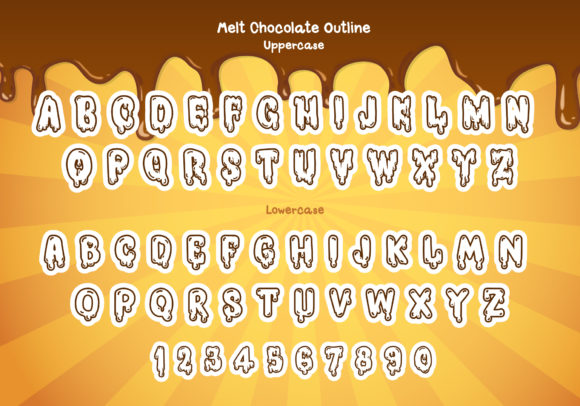 Melt Chocolate Font PNG with transparent background - Preview 3