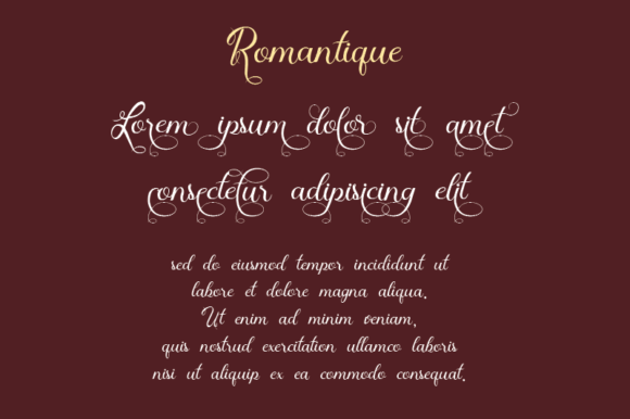 Romantique Font PNG with transparent background - Preview 1