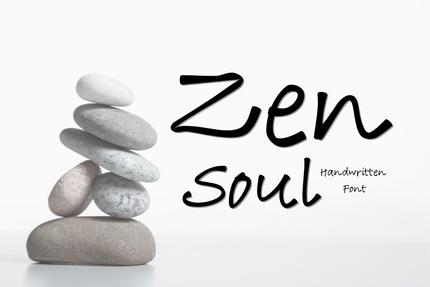 Zen Soul preview, relaxed monoline handwriting font