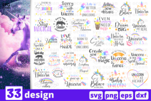 33 Designs Unicorn Graphic by SvgOcean · Creative Fabrica