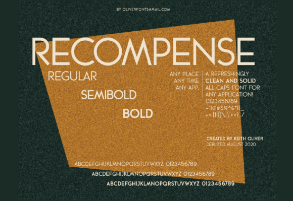 Recompense Font PNG with transparent background - Preview 1