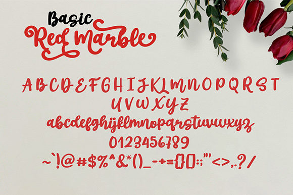 Red Marble Font PNG with transparent background - Preview 1