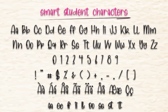 Smart Student Font PNG with transparent background - Preview 4