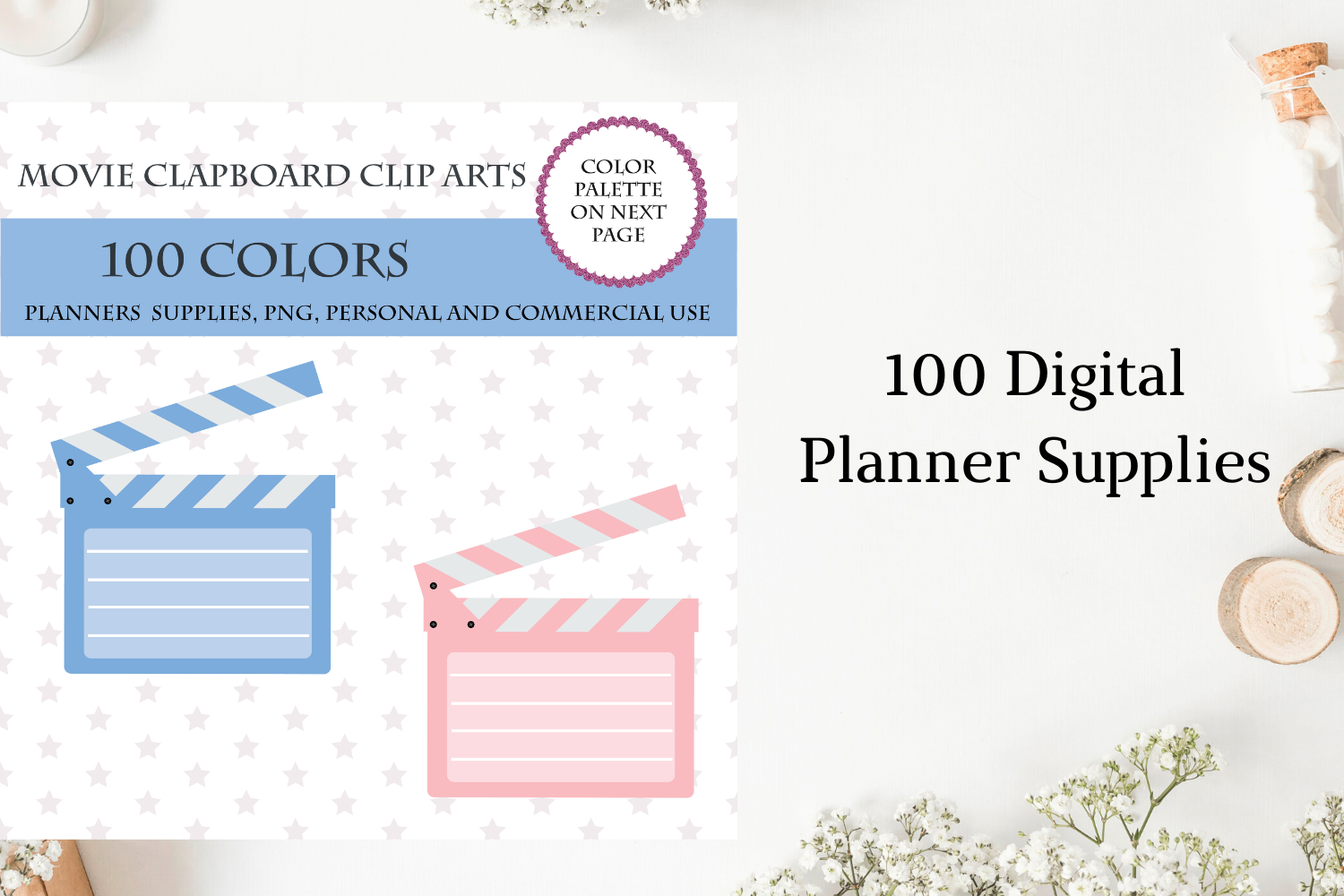 100 Movie Clapboard Clipart, Movie Theat