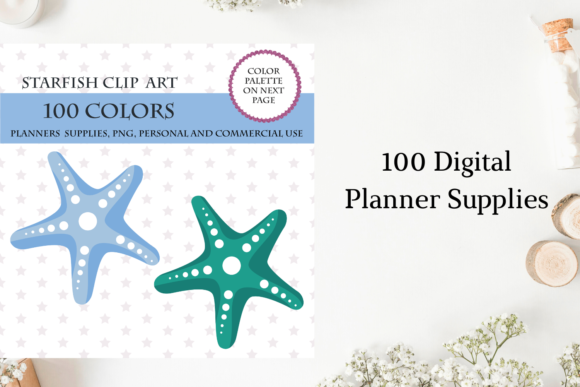 100 Starfish Clipart, Starfish Graphic,