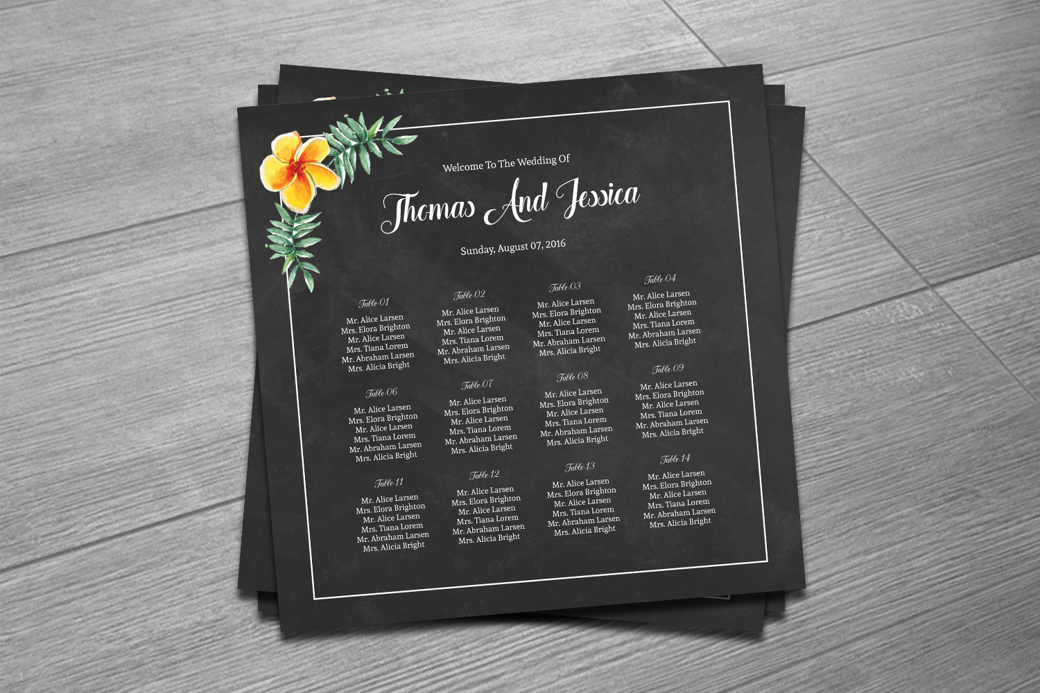 Chalkboard Style Wedding Seating Chart